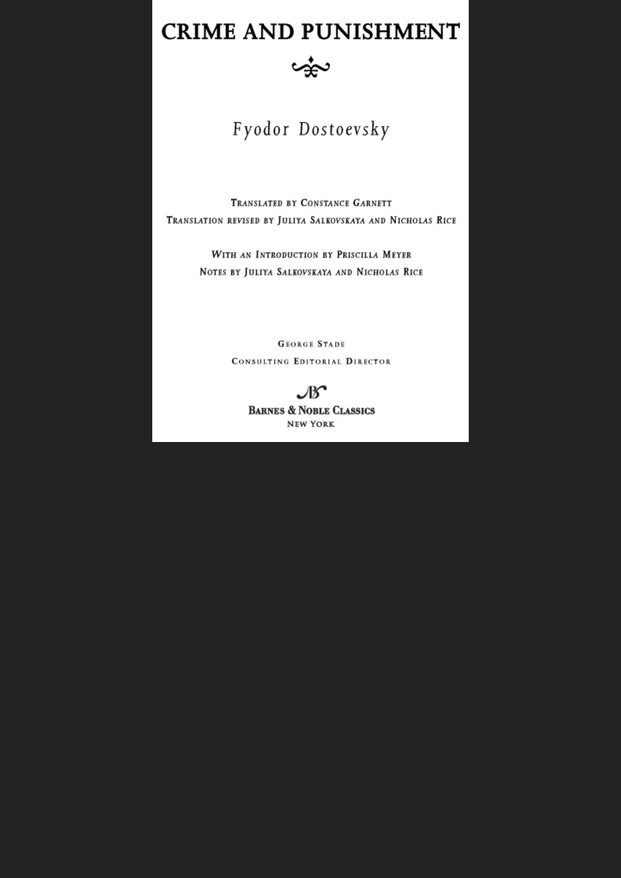 Crime and Punishment (Barnes & Noble Classics Series)